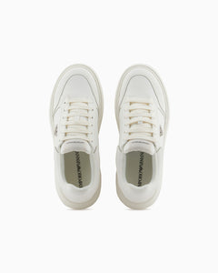 Emporio Armani  Sneakers in pelle saffiano bianche