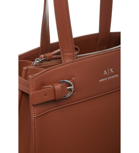 Armani Exchange Shopper con tracolla marrone