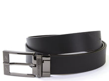 Carica l'immagine nel visualizzatore di Gallery, Armani Exchange cintura uomo in pelle reversibile nera e blu

