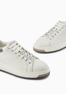 Emporio Armani sneakers in pelle con retro in gomma