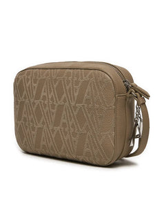 Armani Exchange borsa logo in rilievo piccola cachi