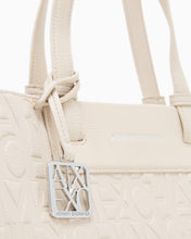 Carica l&#39;immagine nel visualizzatore di Gallery, Armani Exchange shopper con chiusura a zip beige logo all-over
