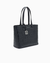Carica l&#39;immagine nel visualizzatore di Gallery, Armani Exchange shopper con chiusura a zip nera logo all-over
