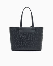 Carica l&#39;immagine nel visualizzatore di Gallery, Armani Exchange shopper con chiusura a zip nera logo all-over

