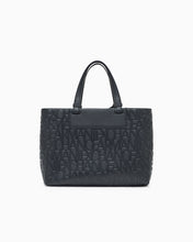 Carica l&#39;immagine nel visualizzatore di Gallery, Armani Exchange Shopper media nera a mano e tracolla logo all-over
