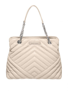 Armani Exchange Borsa shopper matelassè beige