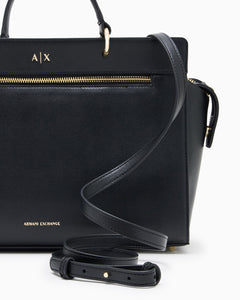 Armani Exchange borsa nera a mano grande rettangolare con tracolla