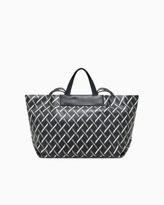 Armani Exchange Shopper grande logata tasca zip frontale nera/verde militare