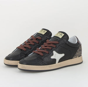 AMA BRAND sneakers donna nere in pelle artigianali