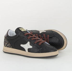 AMA BRAND sneakers donna nere in pelle artigianali