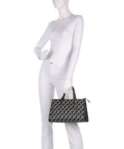 Armani Exchange borsa media logata nera/verde militare