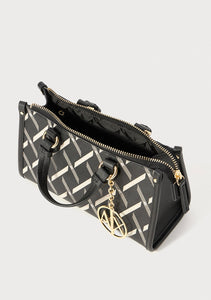 Armani Exchange borsa piccola logata nera/verde militare
