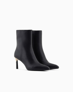 Armani Exchange stivaletti donna neri con dettaglio oro
