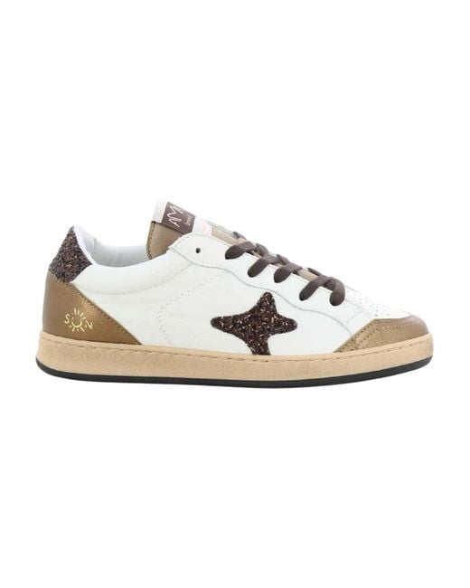 AMA BRAND sneakers donna artigianali bianche con dettagli bronzo