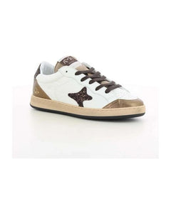 AMA BRAND sneakers donna artigianali bianche con dettagli bronzo