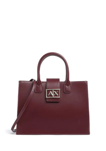 Armani Exchange borsa a mano trapezio con tracolla bordeaux