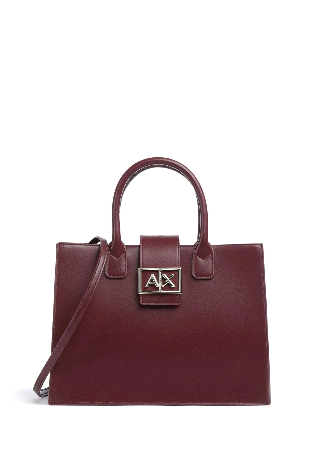 Armani Exchange borsa a mano trapezio con tracolla bordeaux