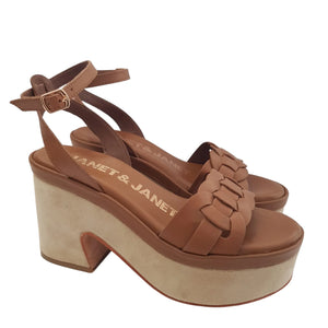 Janet&Janet Sandali con tacco color cuoio J152