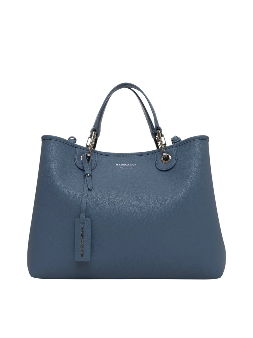 Emporio Armani Shopper MyEA Bag media stampa cervo color denim