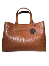 Carica l&#39;immagine nel visualizzatore di Gallery, Armani Exchange Shopper media cuoio a mano e tracolla logo all-over
