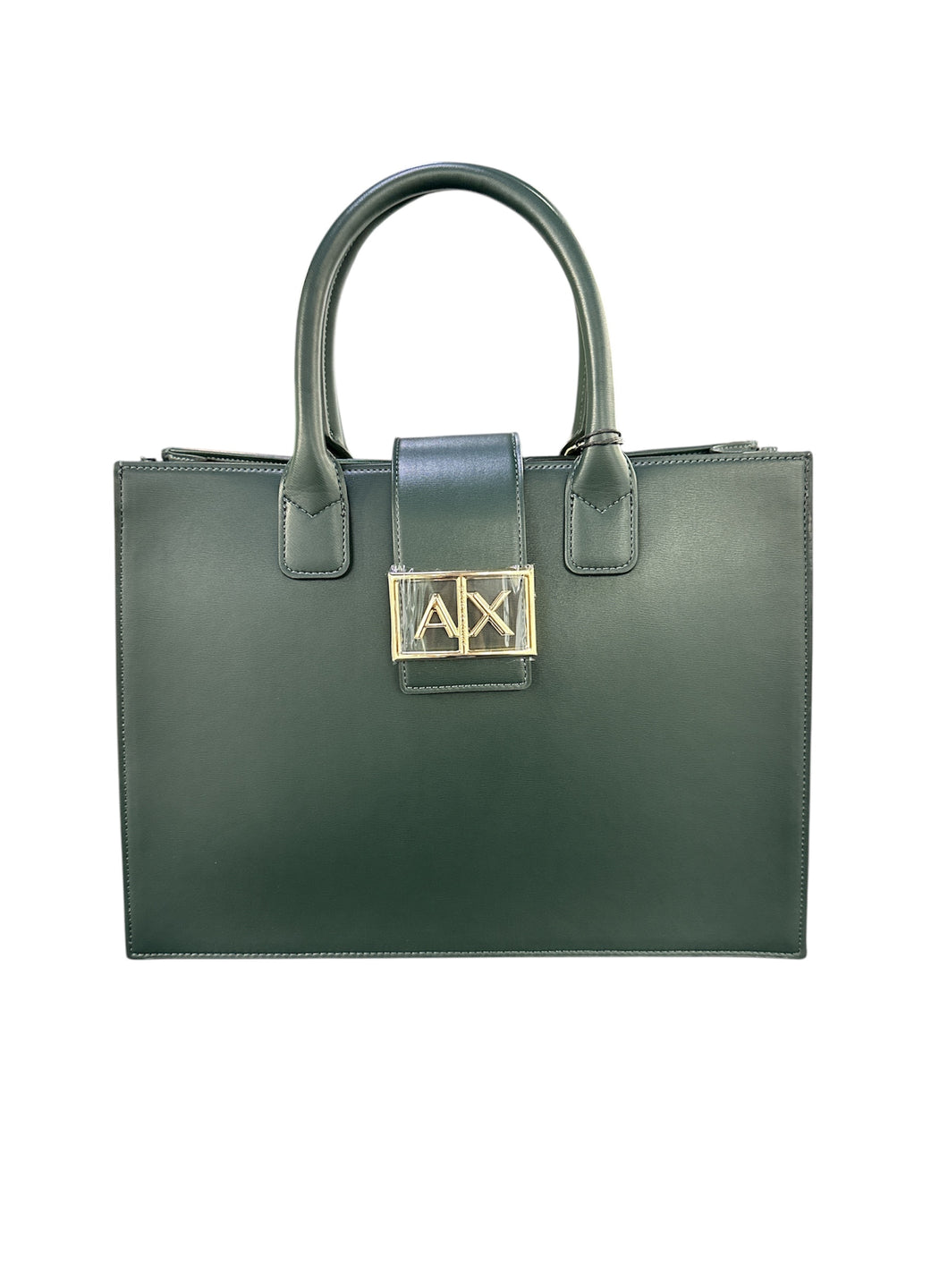 Armani Exchange borsa a mano trapezio con tracolla verde bottiglia