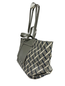 Armani Exchange Shopper grande logata tasca zip frontale verde militare/nera