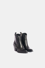 Carica l'immagine nel visualizzatore di Gallery, Metisse stivali Camperos donna in pelle nero zip laterale

