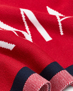 Armani Exchange Sciarpa uomo rosso con bande a contrasto