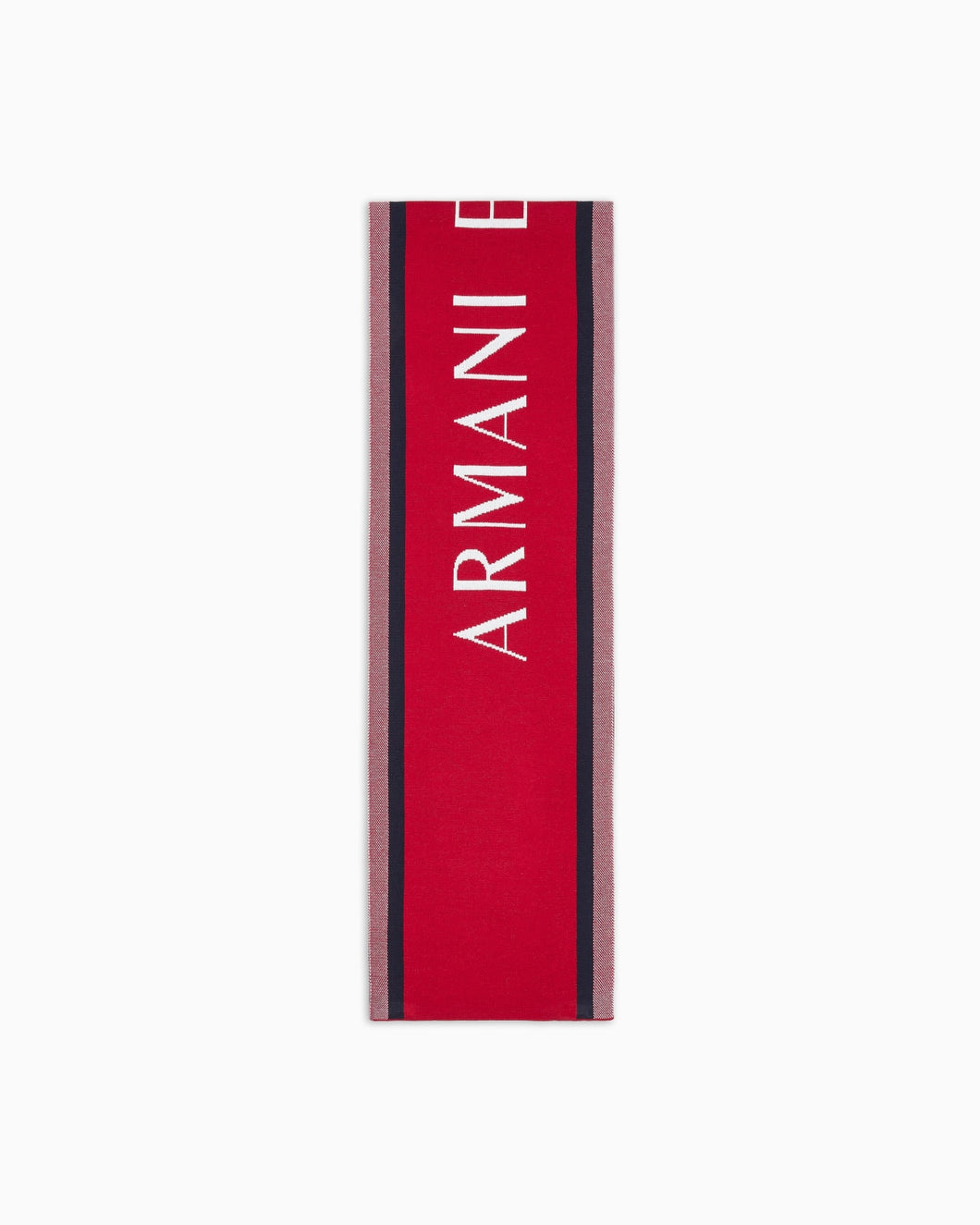 Armani Exchange Sciarpa uomo rosso con bande a contrasto