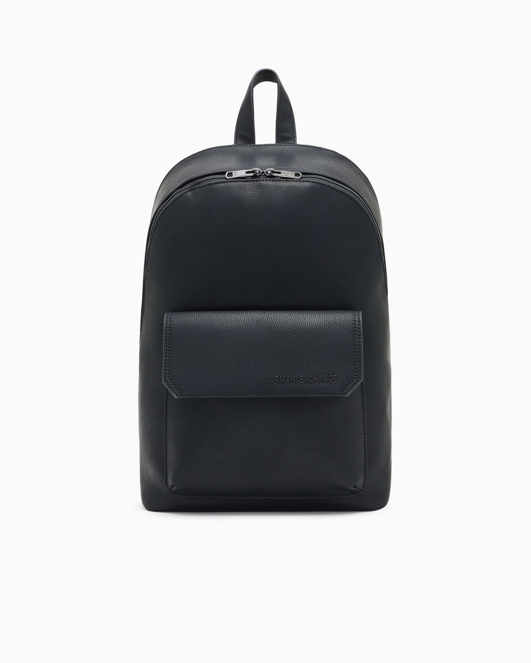 Armani Exchange zaino nero uomo effetto lucido con tasca frontale