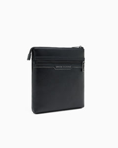Armani Exchange tracolla uomo nera con tasca esterna