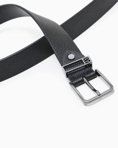 Armani Exchange cintura uomo in pelle nera martellata