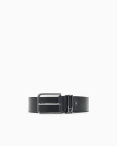 Armani Exchange cintura uomo in pelle nera martellata