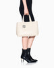 Armani Exchange Shopping bag lucida con logo goffrato e charm