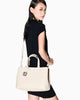 Armani Exchange Shopping bag lucida con logo goffrato e charm