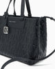 Armani Exchange Shopping bag lucida con logo goffrato e charm