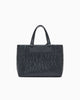 Armani Exchange Shopping bag lucida con logo goffrato e charm