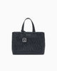 Armani Exchange Shopping bag lucida con logo goffrato e charm