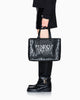 Armani Exchange Shopping bag lucida con logo goffrato e charm