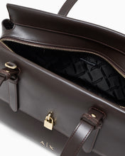 Carica l'immagine nel visualizzatore di Gallery, Armani Exchange Borsa Shopper con doppi manici e lucchetto decorativo

