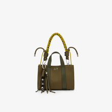 Carica l'immagine nel visualizzatore di Gallery, Sun68 Mini shopping bag in tela di cotone verde militare scuro
