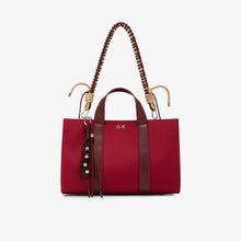 Carica l'immagine nel visualizzatore di Gallery, Sun68 Shopping bag media in tela di cotone bordeaux
