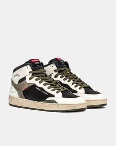 CRIME LONDON sneakers uomo Chelsea Mid con zip bianche/nere/verdi