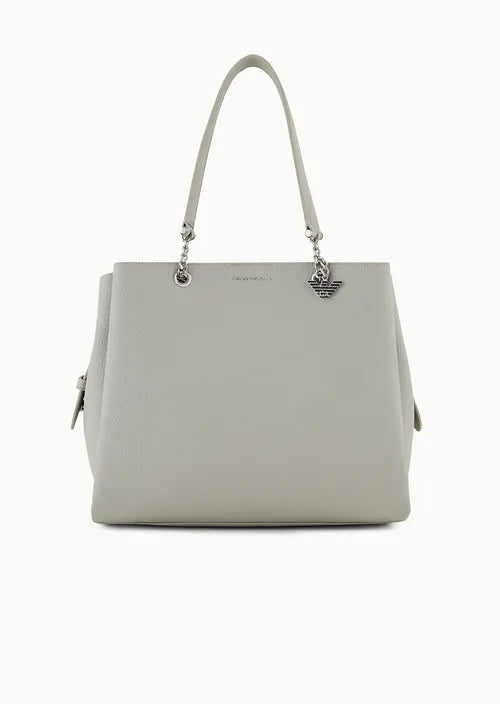 Emporio Armani Shopper effetto palmellato con charm aquila