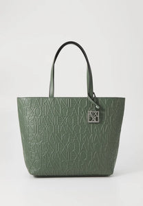 Armani Exchange shopper con chiusura a zip verde militare