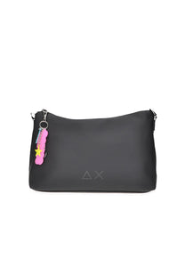 Sun68 borsa donna bowling in neoprene nero con tracolla e charm