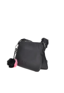 Sun68 borsa donna crossbody in neoprene nera charm pompon