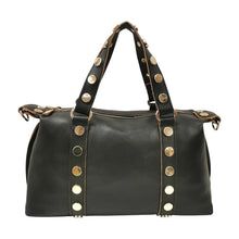 Carica l'immagine nel visualizzatore di Gallery, MBrc Borsa a Mano In Pelle Nera Donna Linea Coins Con Pochette
