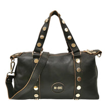 Carica l'immagine nel visualizzatore di Gallery, MBrc Borsa a Mano In Pelle Nera Donna Linea Coins Con Pochette

