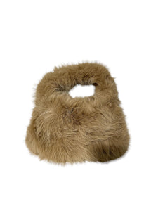 Massimo Braccialini borsa linea fur in pelliccia beige